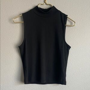 GAP Black Sleeveless Mock Neck Modern Tank Top